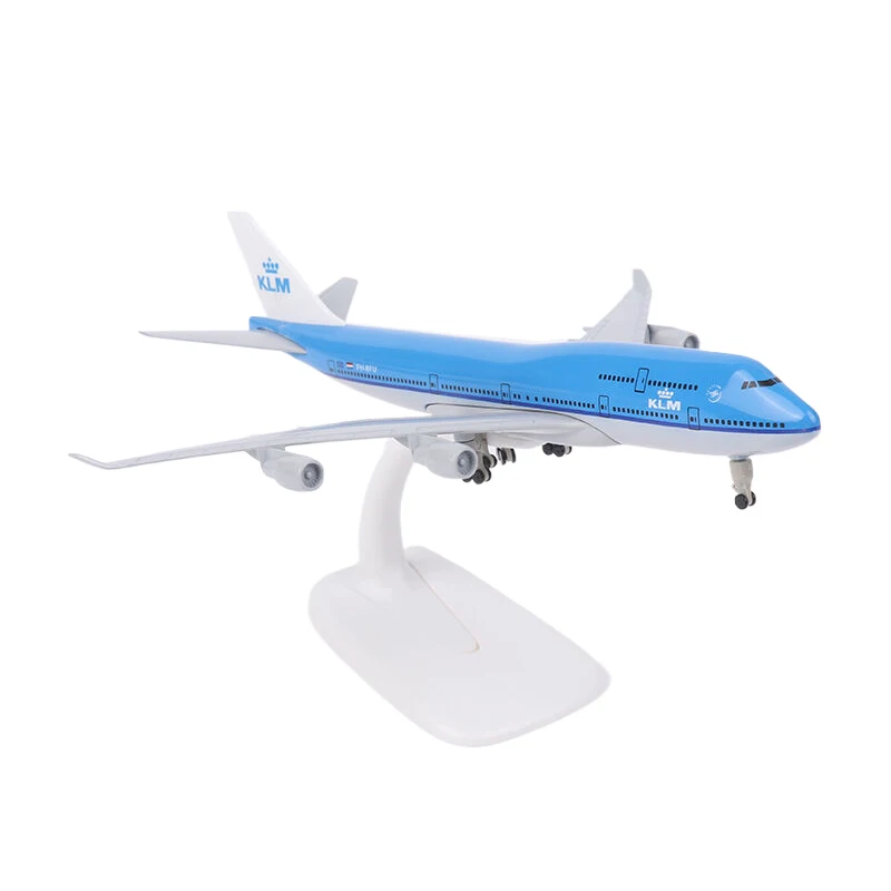 20CM Netherlands KLM Airlines 747-400 Airways Diecast Airplane Model Alloy Metal Air Plane Model Landing Gears Aircraft Toys