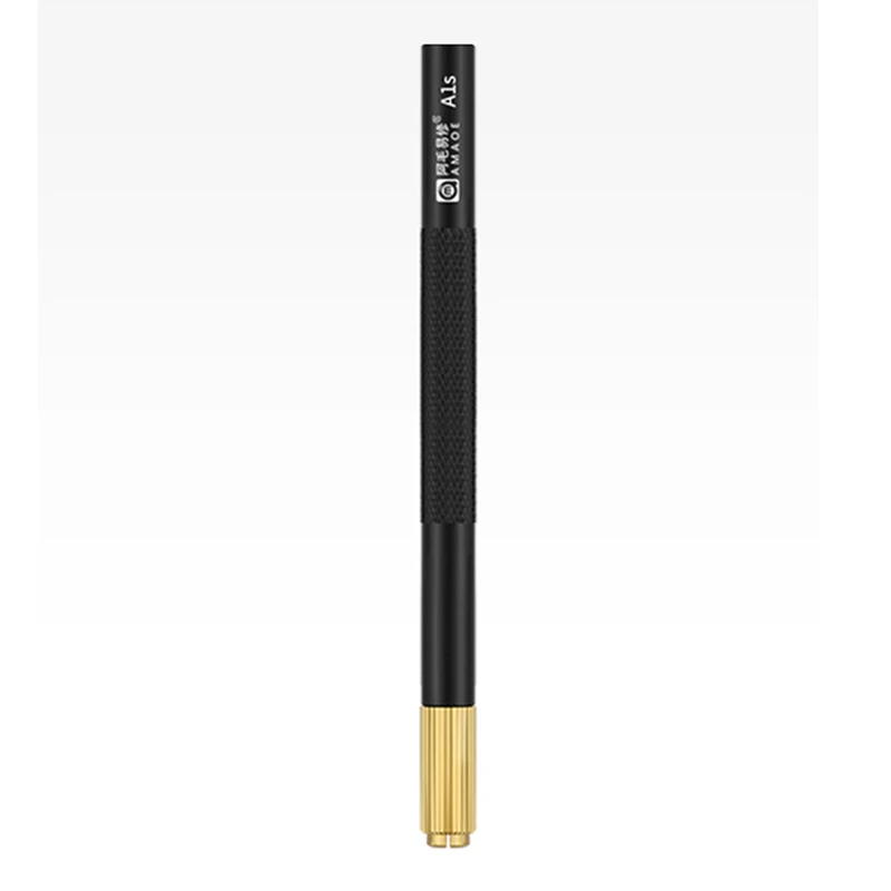 AMAOE-mango de cuchillo de cabeza doble/única para mantenimiento de teléfono móvil, Portabrocas de cobre, vástago de hoja de aleación de aluminio, A1S A2S
