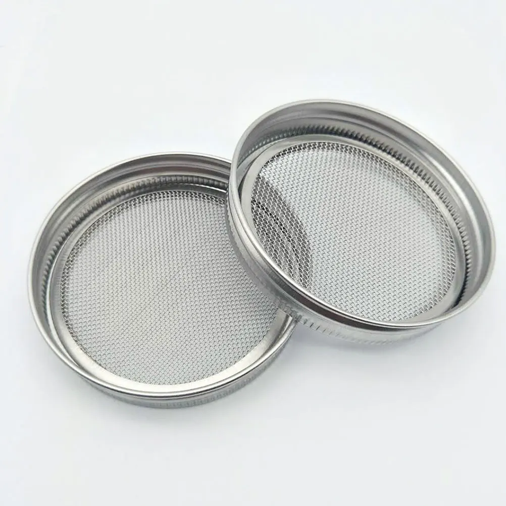 

3 Pcs Mason Jar Sprout Lids Household Sprouting Cover Cap Canning Jars Mesh Seed Food Grade Metal Filter Portable Strainer