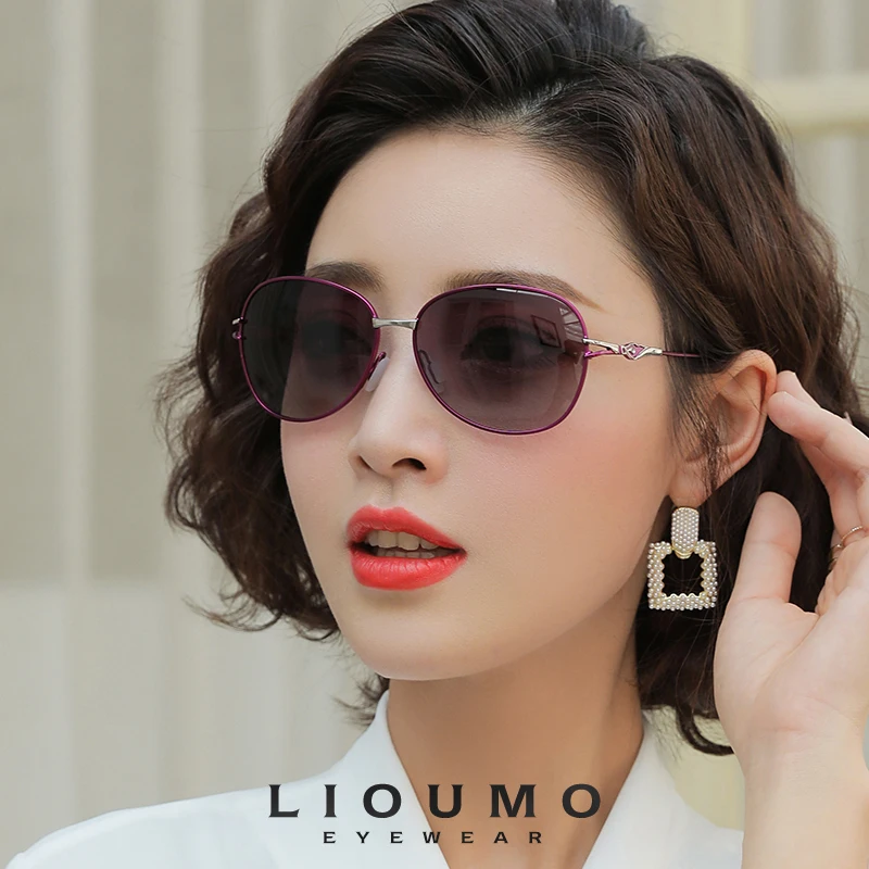 

LIOUMO Elegant Polarized Sunglasses Woman Fashion Gradient Tea Lens Female Eyewear Trendy Shades Anti-Glare gafas de sol mujer