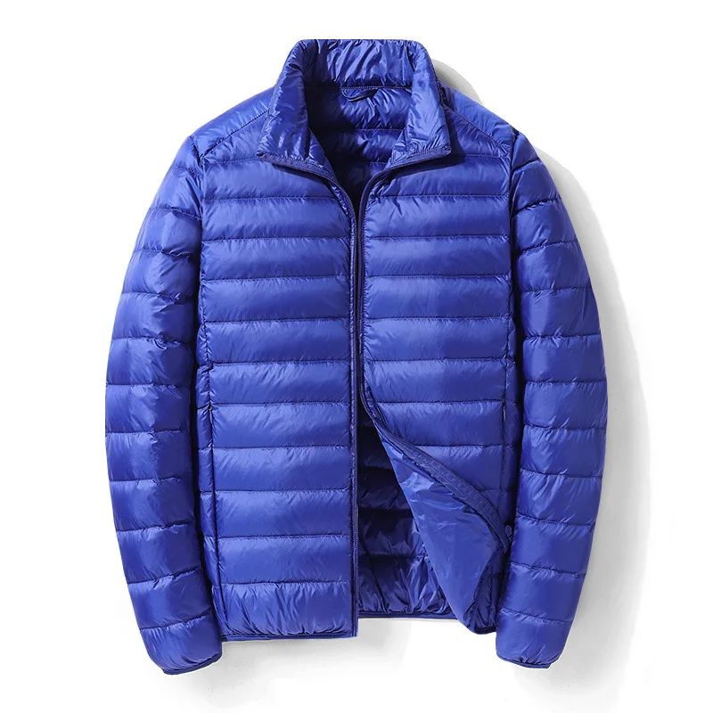 เสื้อแจ็คเก็ตขนเป็ดน้ำหนักเบาสำหรับผู้ชาย รุ่นสั้น เสื้อโค้ทขนเป็ดสำหรับฤดูหนาว เสื้อแจ็คเก็ตพัฟเฟอร์สำหรับเดินทางกลางแจ้ง อุ่นสบาย