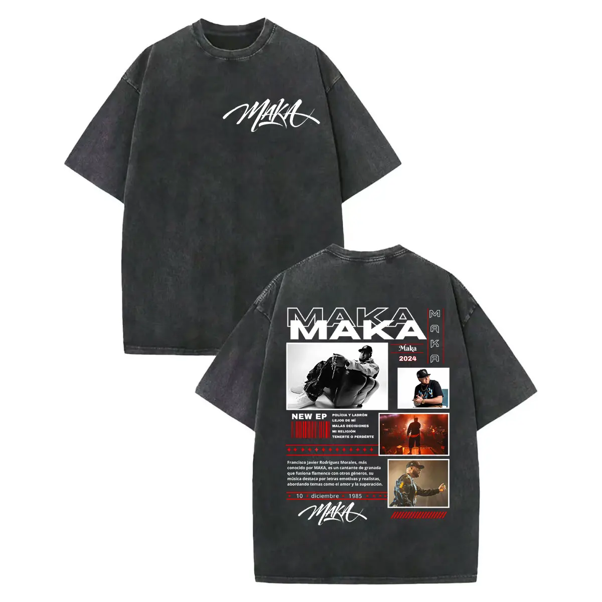 

Vintage Washed Rapper Maka Merch T-shirt Men Women Clothing Fashion Hip Hop T Shirts Summer Casual Loose Short Sleeve T-shirts