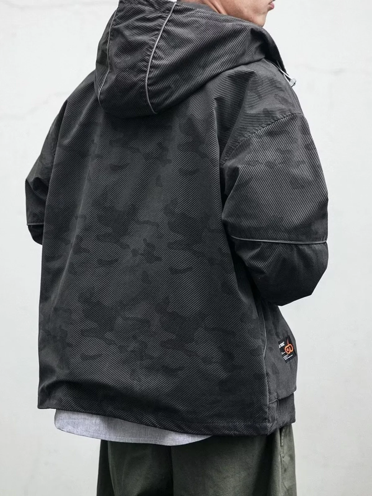 Loose Camouflage Hoodie Jaet Men's American Sle Casual Workwear Coat Long Sve Youth Faion Autumn Winter Outerwear