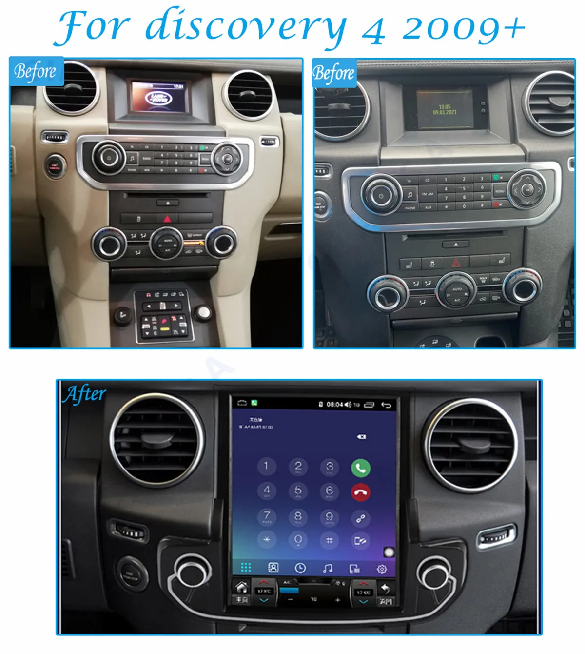 

For Land Rover Discovery 4 2009-2021 Android 12 Car Radio Stereo Receiver Vertical Screen GPS Multimedia Player AC Panel