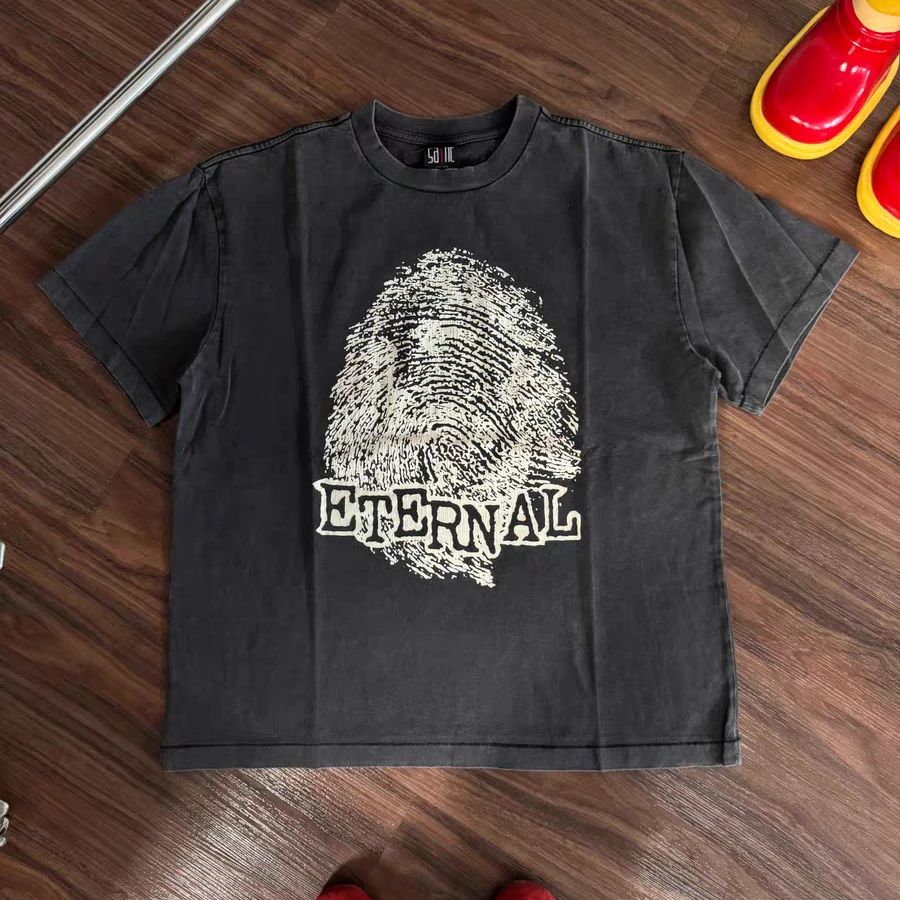 SAINT Fingerprint Printing T Shirt Men Women High Quality Tee Tops T-Shirt
