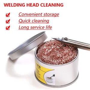 Soldering Iron Cleaning Ball Cleaning Nozzle Tip Desoldering Soldering Solder Iron Tip Copper Wire Cleaner Ball Metal Dross Box