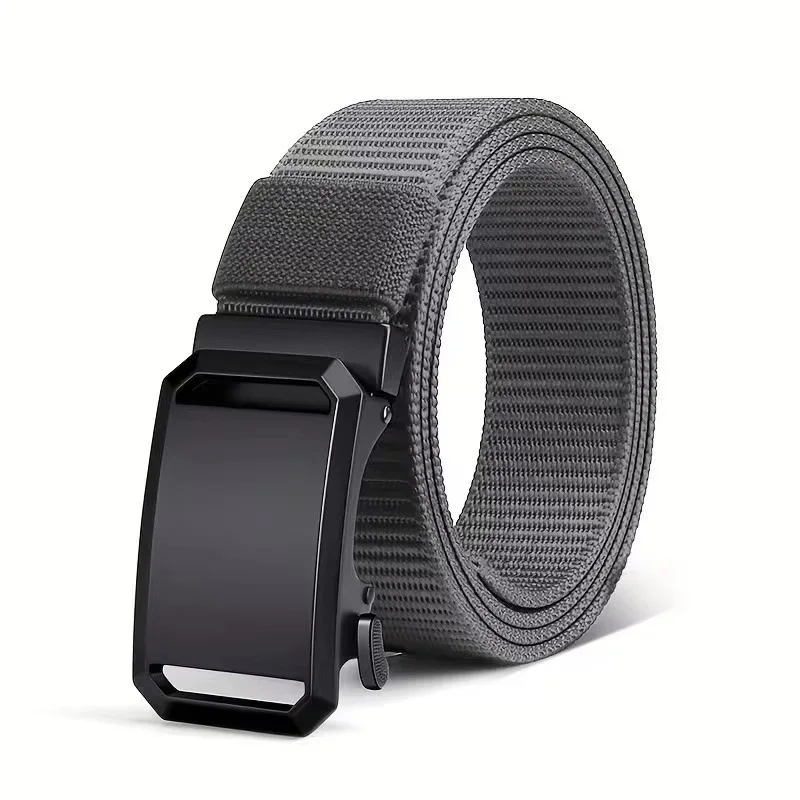 No Hole Automatic Buckle Nylon Webbing Belt Polygonal Alloy Buckle Shell Compact Locking Gear High Density Nylon Fabric Tensile