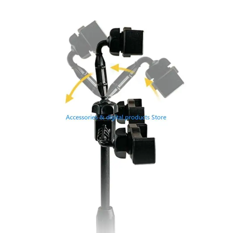 77JD Multiple Phone Bracket Triple Clip Phone Holder For Video Conference Recording