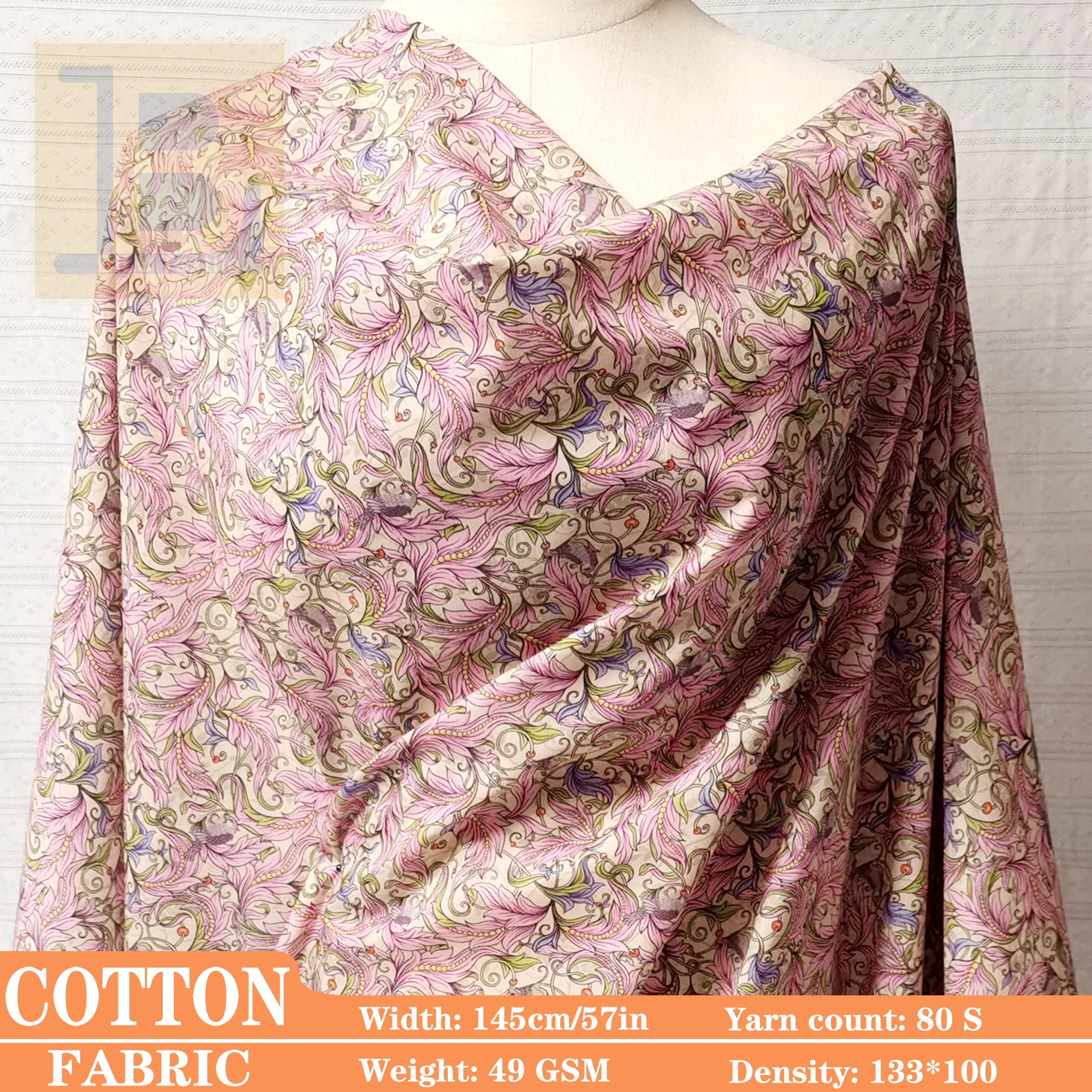 

Cotton Fabric, 80s Liberty Morris Printed for Children's Clothing Dresses DIY Sewing Designer Fabrics (by Meter)