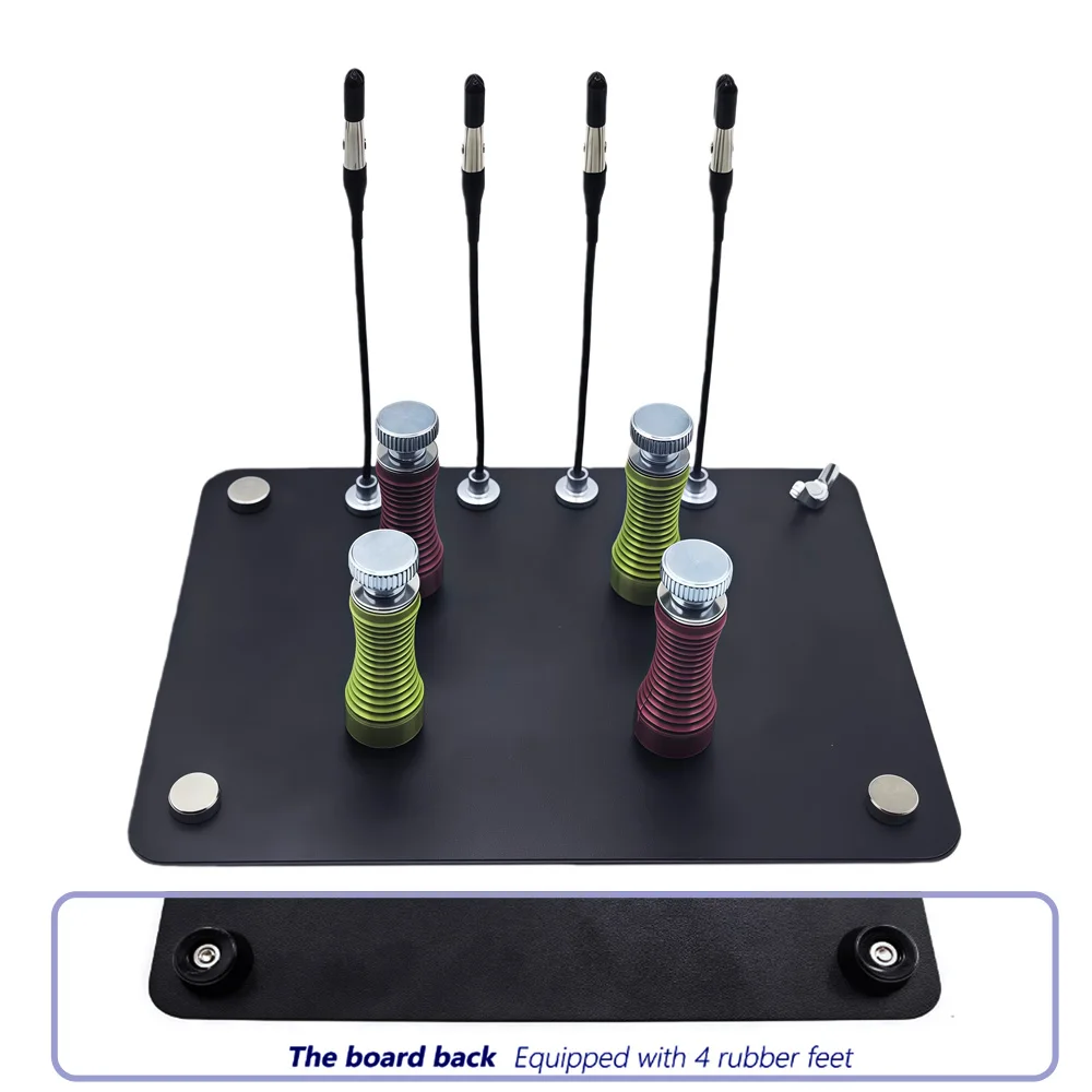 [New Upgrade] Spring-Loaded Magnetic PCB Holder – Strong Carbon Pillar, Fits 4mm Board, Includes 4 Special Clamps – Soldering St