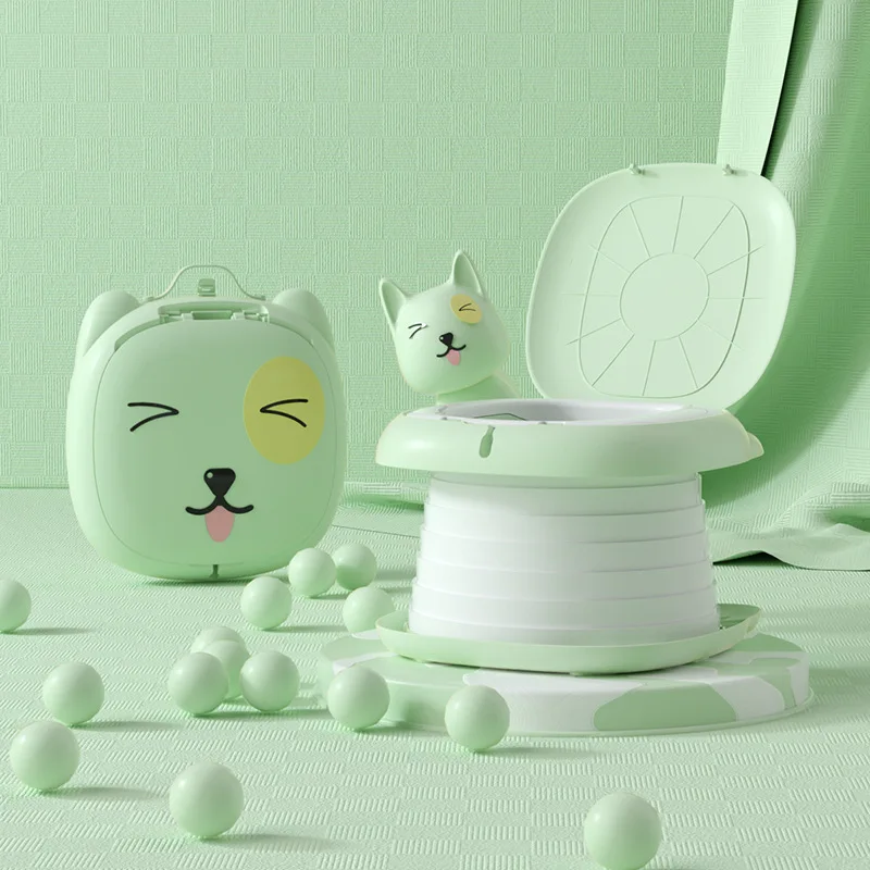 1pcs Foldable ABS Kids Potty Chair Portable Toilet Travel Cartoon Baby Potty Boys Girls Potty Toilet Seat for Kids Baby Potty