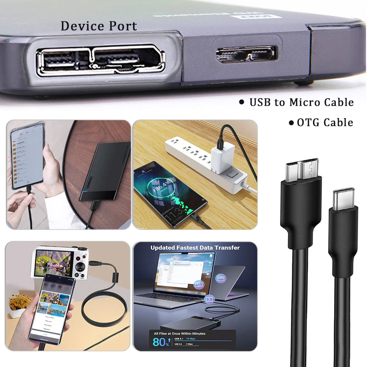 OTG Cable UC-E14 UC-E22 USB3.0 transmission Cable,for NIKON Camera D5 D500 D800 D810 D850,Mobile phone/camera transmission line
