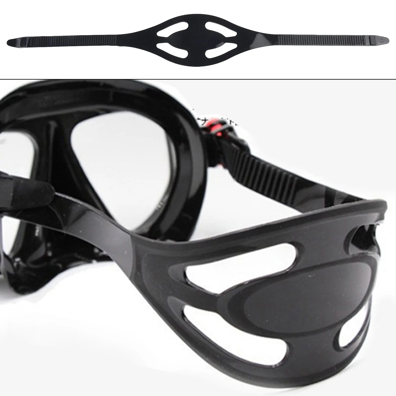 

Защитный ремешок для лица для подводного плавания 57x8 см, силиконовые регулируемые ремни для очков для подводного плавания/аксессуары для очков для плавания