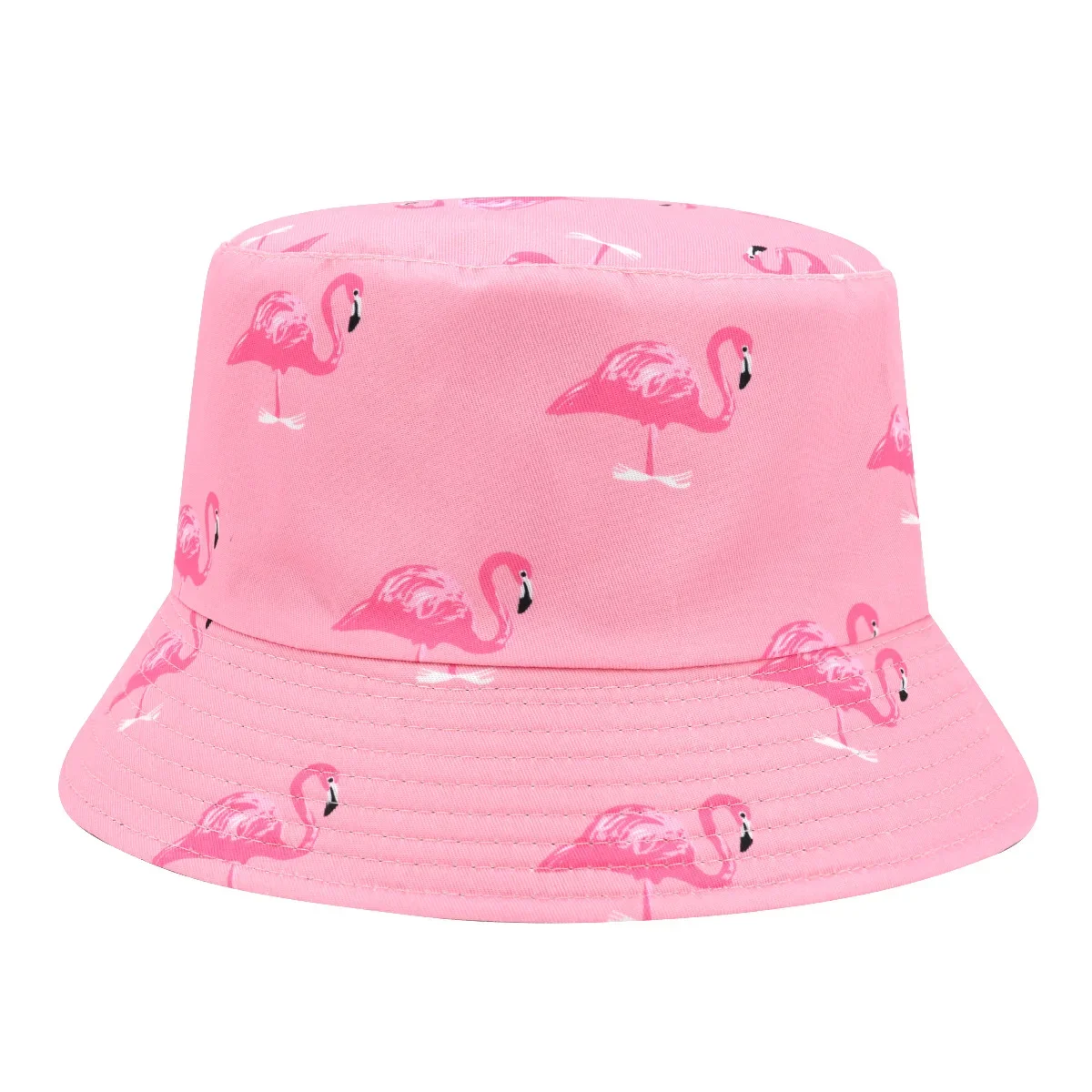 Flamingo Print Panama Women Men Summer Outdoor Sunscreen Bucket Hats Reversible Bob Hat Fishing Fisherman Gorras Sun Production