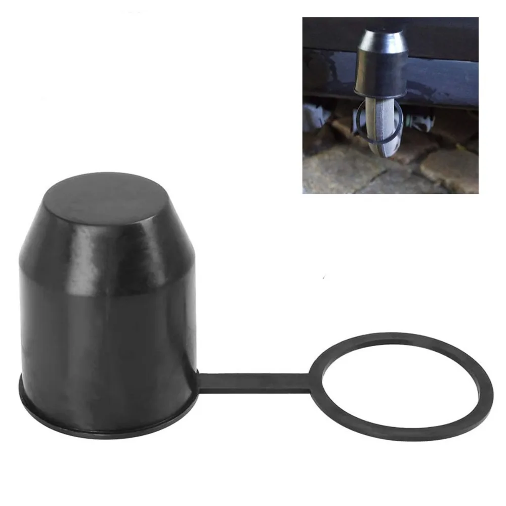 

1 шт., крышка шарика прицепа, буксирный штанга, защита сцепного устройства, 50 мм, черная прочная крышка