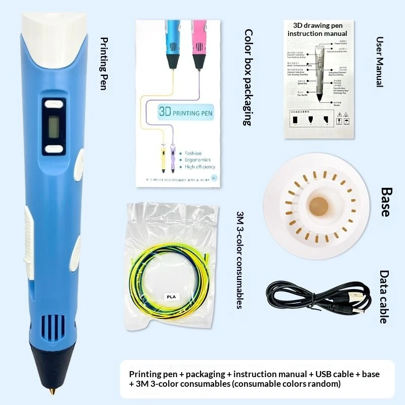 

3d Printing Pen With Temperature Control,Adjustable Speed,Quiet Operation, And Cooling Children's Creative 3d Doodle Diy Art Pen