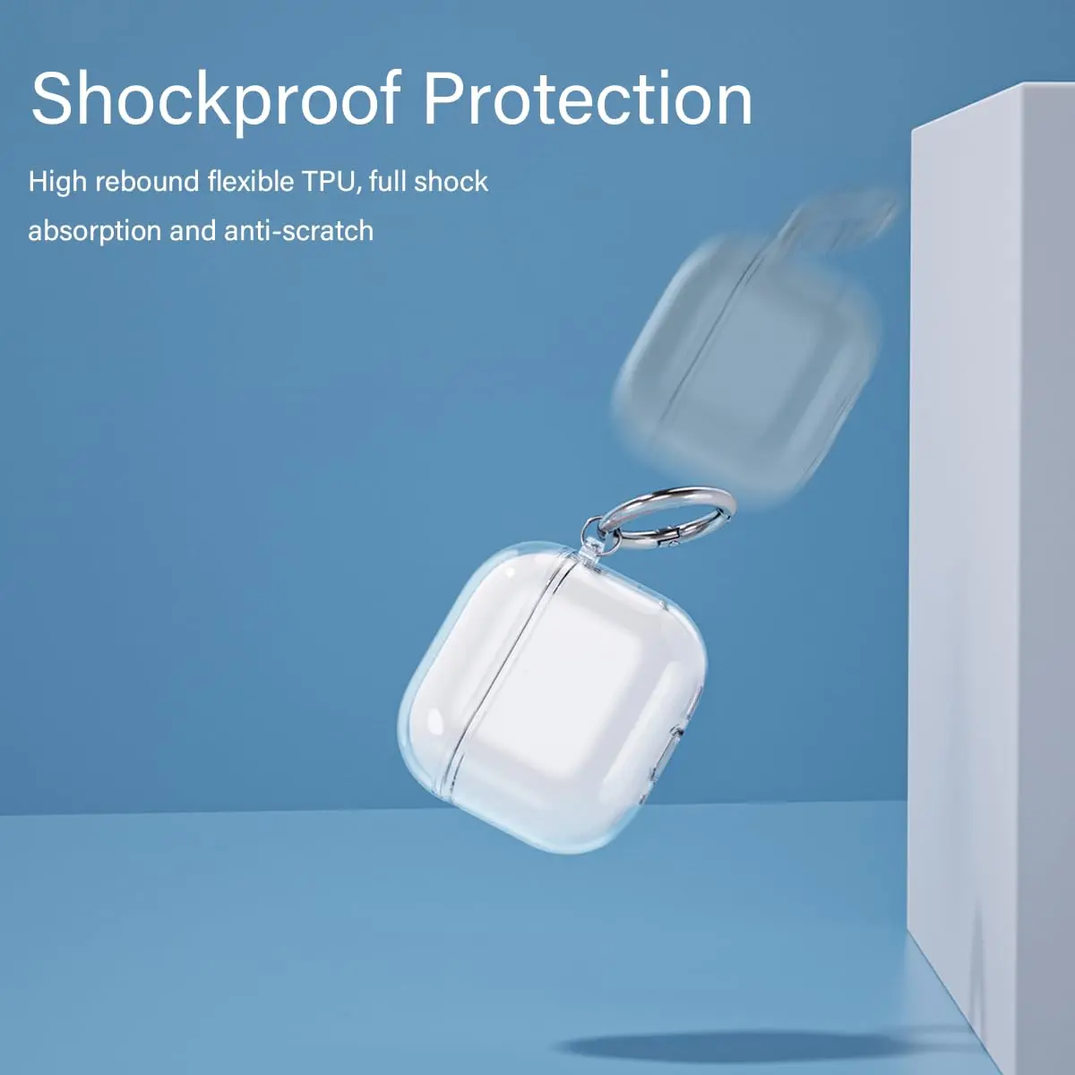 Brokatowe przezroczyste miękkie etui TPU do słuchawek AirPods 4 Silikonowe etui do słuchawek AirPods 4 generacji z haczykiem (2024)