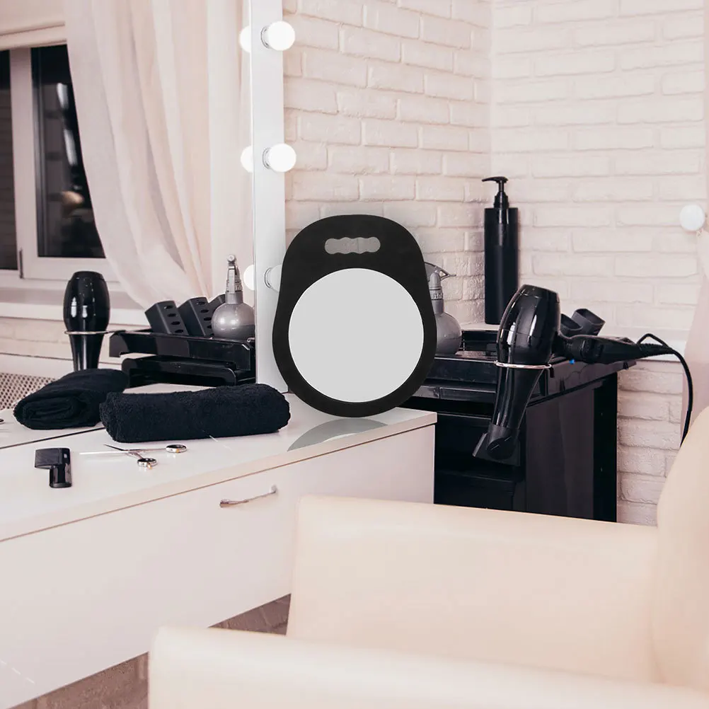 2 個ハンドヘルドミラー理髪店ラウンド壊れないヘアサロン機器アクセサリー高精細耐久性のある多機能デザイン