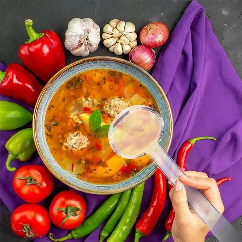 30 Pieces Clear Small Ladles for Sauce Long Punch Plastic Dressing and Sauces Ladles