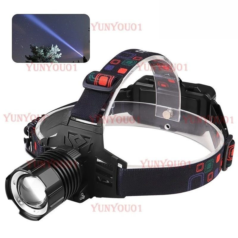 Cross-border New White Laser Long-distance Strong Light Headlight Rechargeable Outdoor Fishing Climbing Zoom Head-mounted
