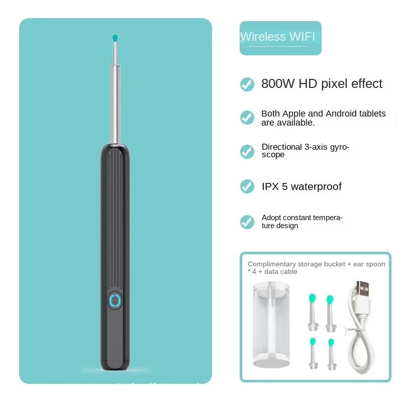 High definition intelligent visual ear scoop visible luminous ear scoop wifi visual ear endoscope