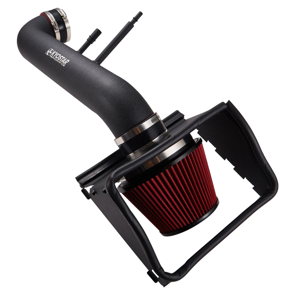 

For 2015-2020 Ford F150 5L V8 Heat Shield Filter+ Black Pipe Cold Air Intake Kit