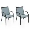 

Costway 2 Piece Patio Dining Chairs Large Outdoor Chairs With Breathable Seat & Metal Frame Blue/Coffee/Grey/Red