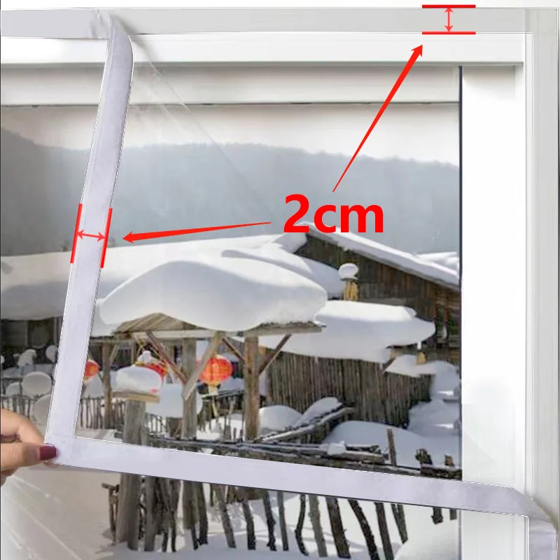 TYMF Winter Window film,Windproof Heat-insulating film,Transparent Plastic film White edge,Easy To Install and Disassemble type