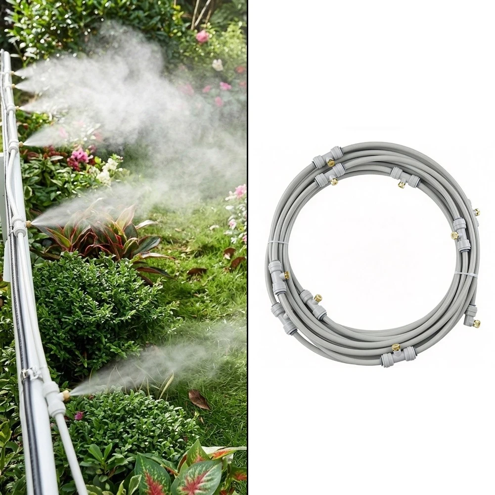Misting System for Outdoor Garden For Greenhouse Water Fog Sprayer with 120m Hose and High Pressure Brass Nozzles