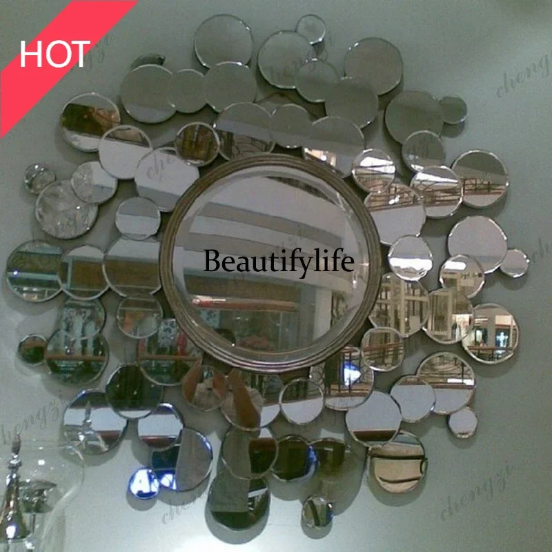 Neoclassical mirror decoration Entrance mirror Bathroom mirror Stylish round modern decoration