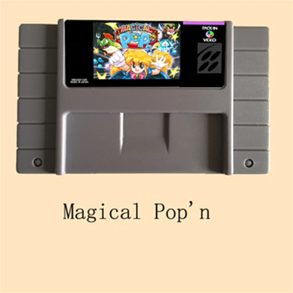 Magical Pop'n 16บิตขนาดใหญ่สีเทาการ์ดเกมสำหรับ USA NTSC เกม
