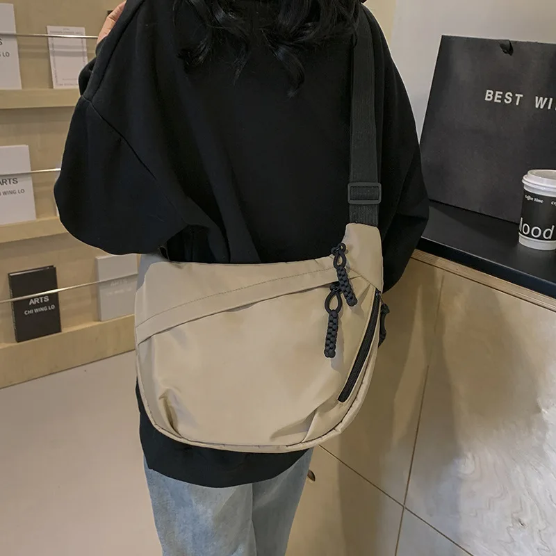 Casual Canvas Crossbody Bag for Women Designer Black/White/Red Shoulder Bags Large Capacity Tote Men Travel Shopping Bag 2025 image 5