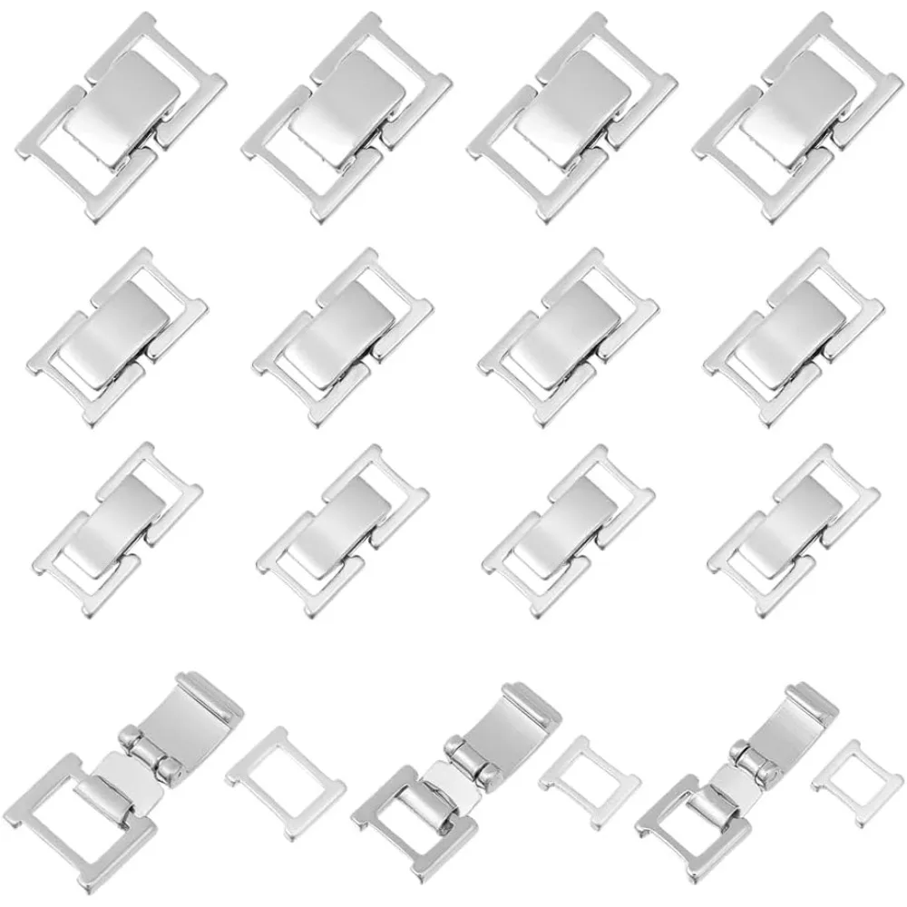 15Pcs 3 Styles Fold Over Jewelry Clasp Brass Bracelet Extenders Secure Necklace Closure Foldover Extension Clasps Small Fold