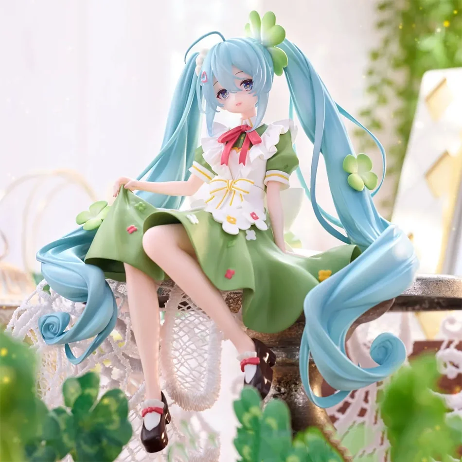 Hatsune-Miku-Figur im niedlichen Stil für hübsche Mädchen, vierblättriges Kleeblatt, Blumenfee-Modell, dekorative Sammlerstücke – tolles Geburtstagsgeschenk