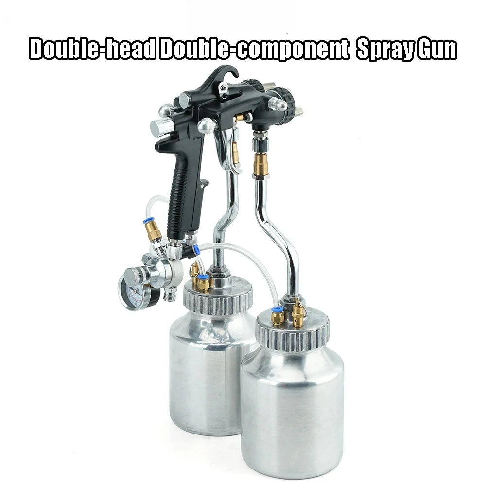 Two-component Nano Spray Gun Double head , corrosion-resistant water-based coating adhesive, dual path gun, pressure delivery p