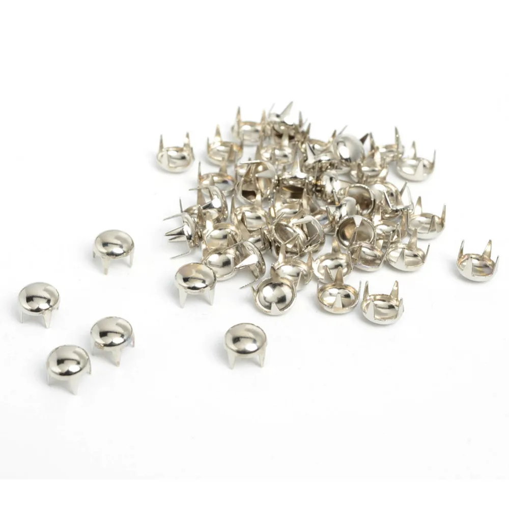 500 Silver 6mm Leathercraft  Round Studs Spots Spikes Rivets Punk Jewelry,Shoes,Bags,clothes Accessories,scrapbooking accessorie