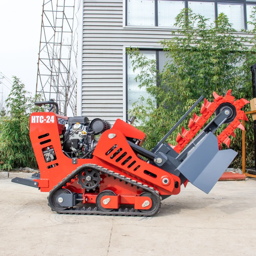 High-efficiency Chain Trencher for Fertilization and Irrigation in Farmland Small Crawler Trencher RATO  Engine