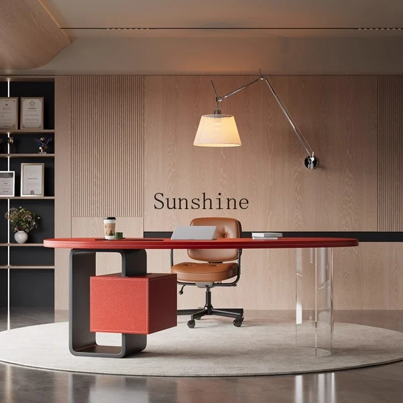 YPremium solid wood desk, special-shaped, light luxury high-end lady boss