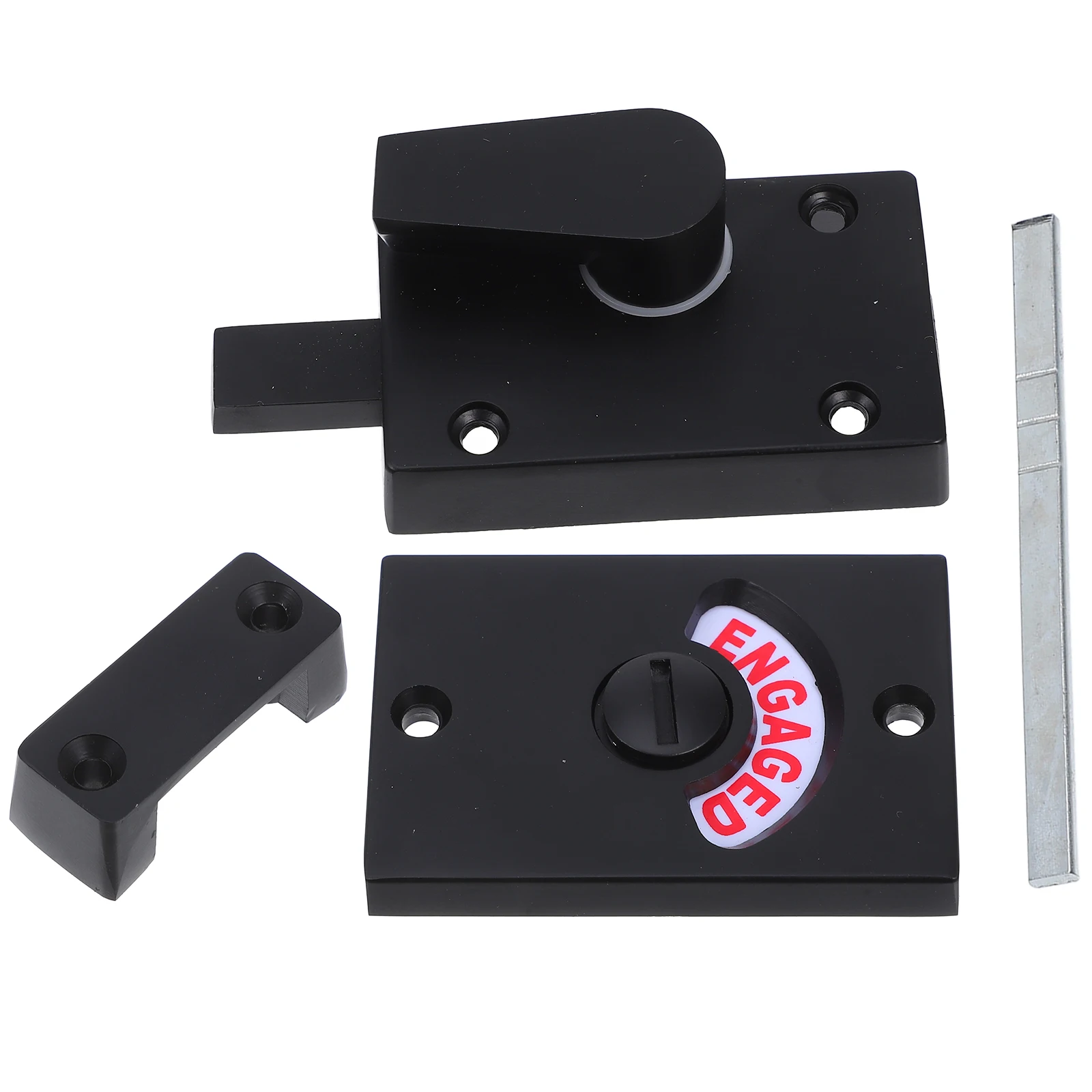 

Black Iron Indicator Door Lock Bathroom Toilet Privacy Vacant Occupied Shower Stall Latch Bolt Easy Install