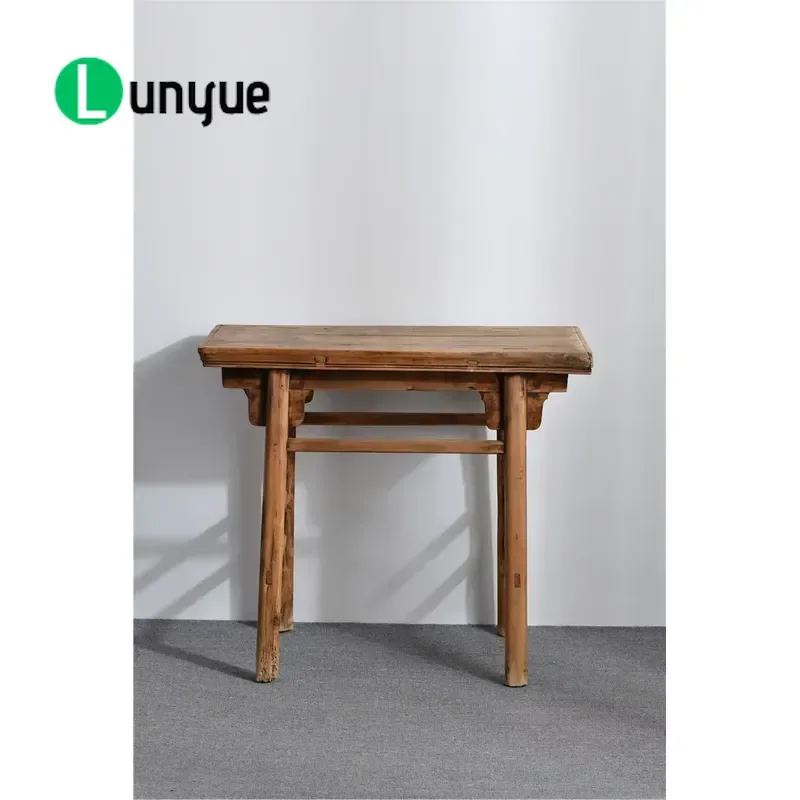 Antique Recycled Wood Dining Table Rustic Farmhouse Style Solid Wood Furniture for Living Room Kitchen Durable Eco Friendly