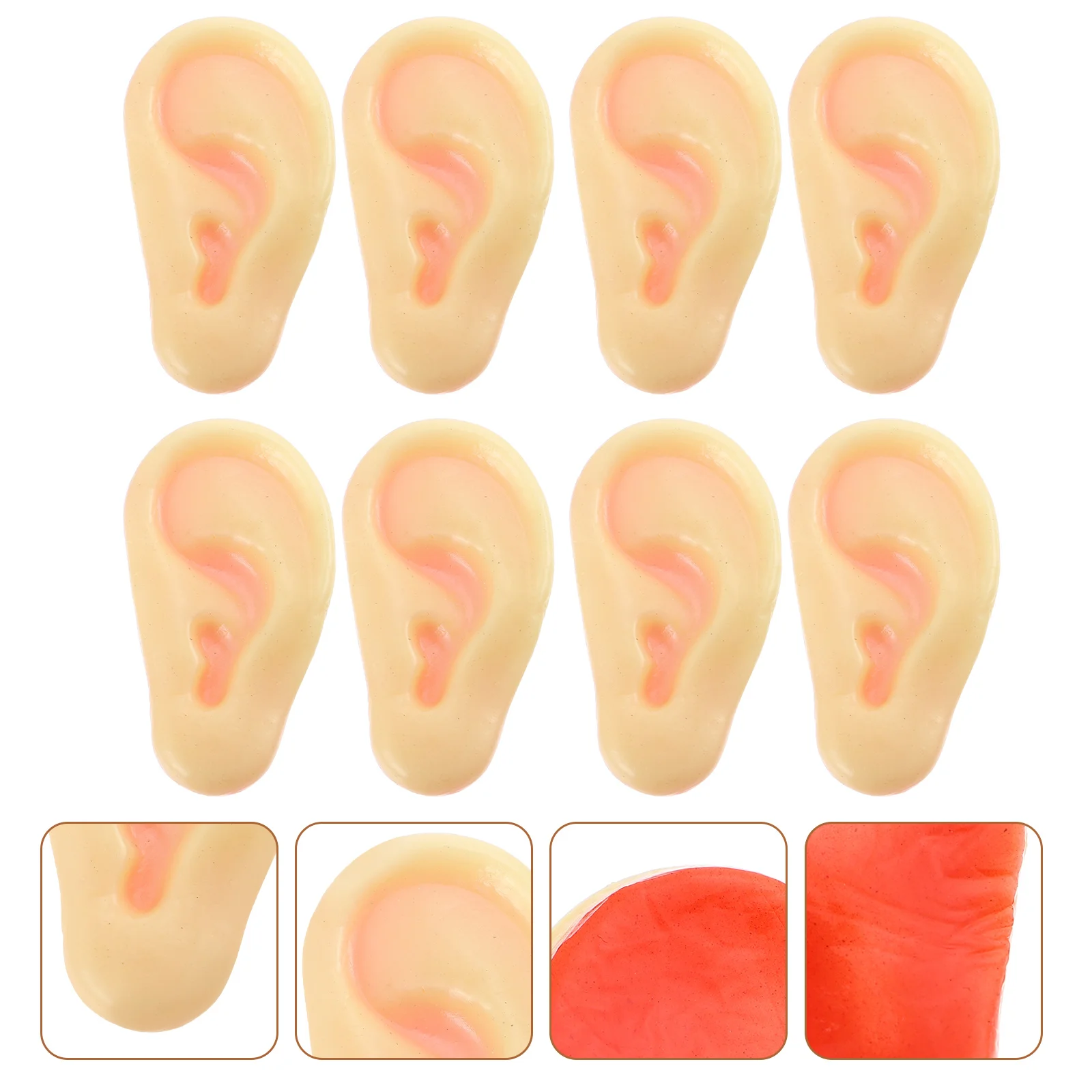 

8 Pcs Artificial Ear Toy Buds Ears Decors Clothing Toys Soft Glue Simulation Models Playthings Simulated Man False Emulated