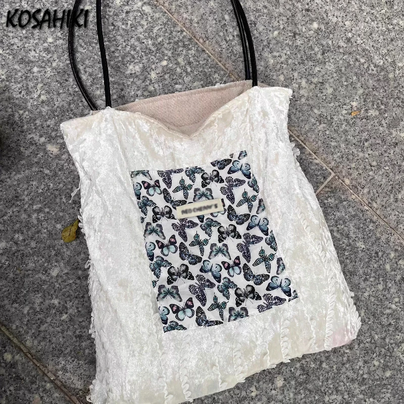

Patchwork Butterfly Luxury Design Shoulder Bags Y2k Aesthetic Fashion Chic Women Handbags All Match Vintage Casual Underarm Bag