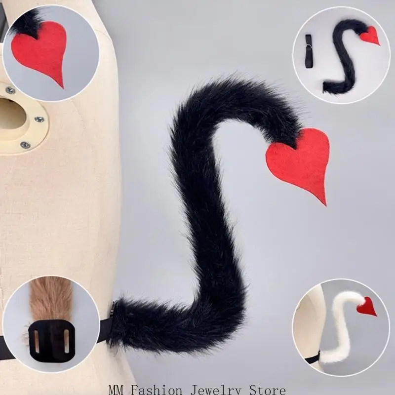 D0UB Animal Yak Kostüme Yak Ohren Stirnband mit Schwanz für Halloween Cosplay Party