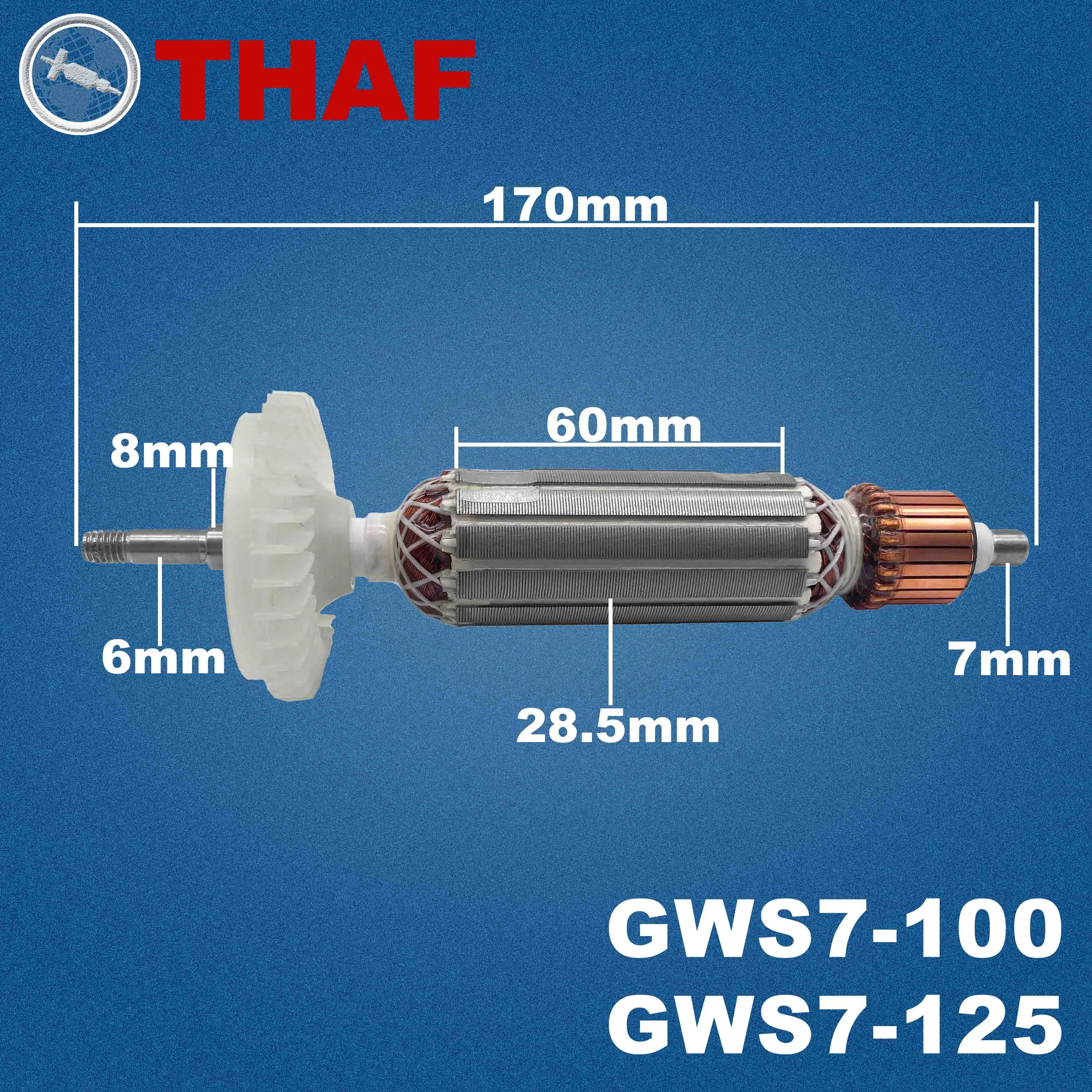AC220V-240V Ankervervanging Van De Armatuurrotor Voor Bosch Haakse Slijper GWS7-100 GWS7-125 GWS 7-100 GWS 7-125