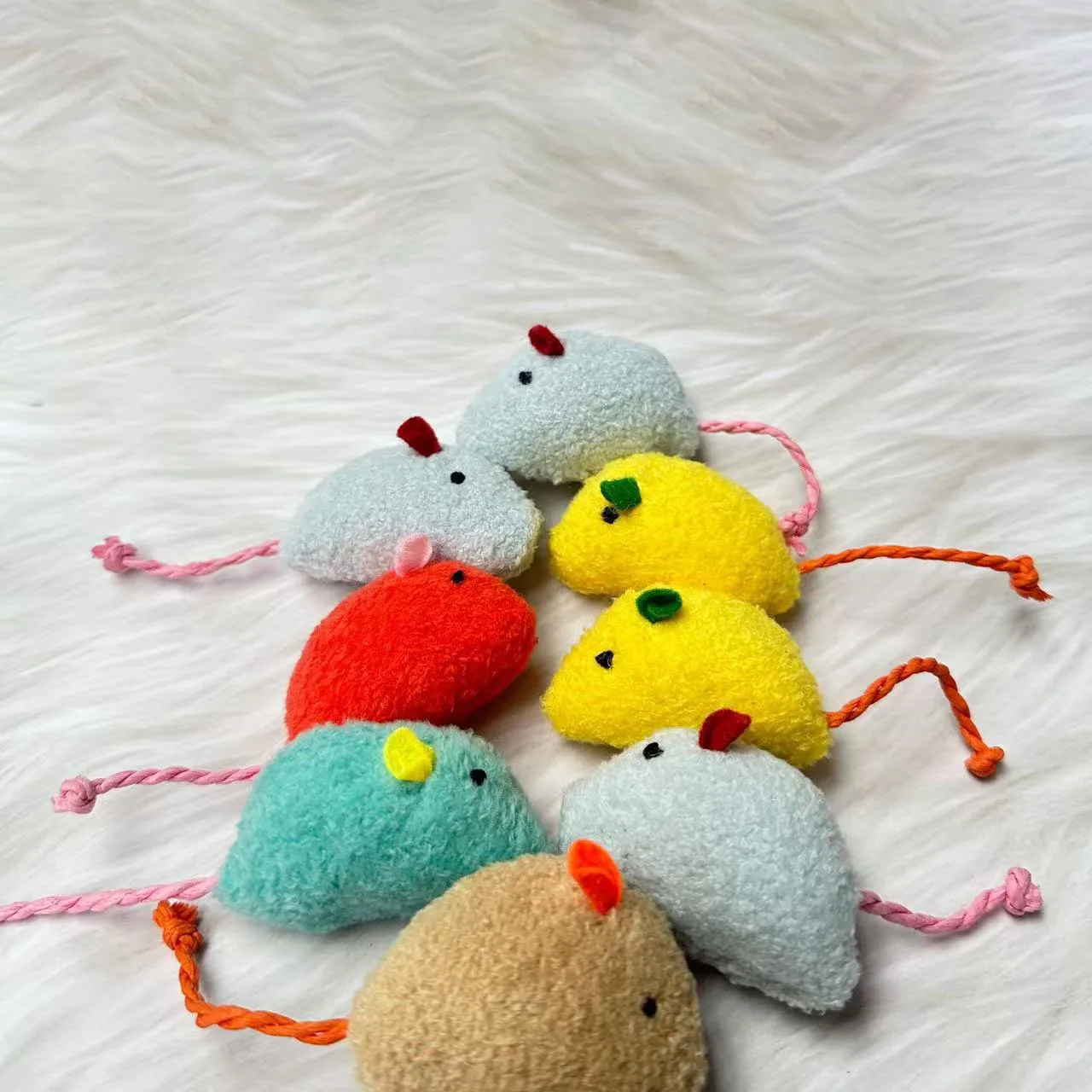 Plush Mouse Cat Toy Bite Resistant Teeth Grinding Soft Stuffed Rat Kitten Interactive Molar Chew Toy for Indoor Cat Daily