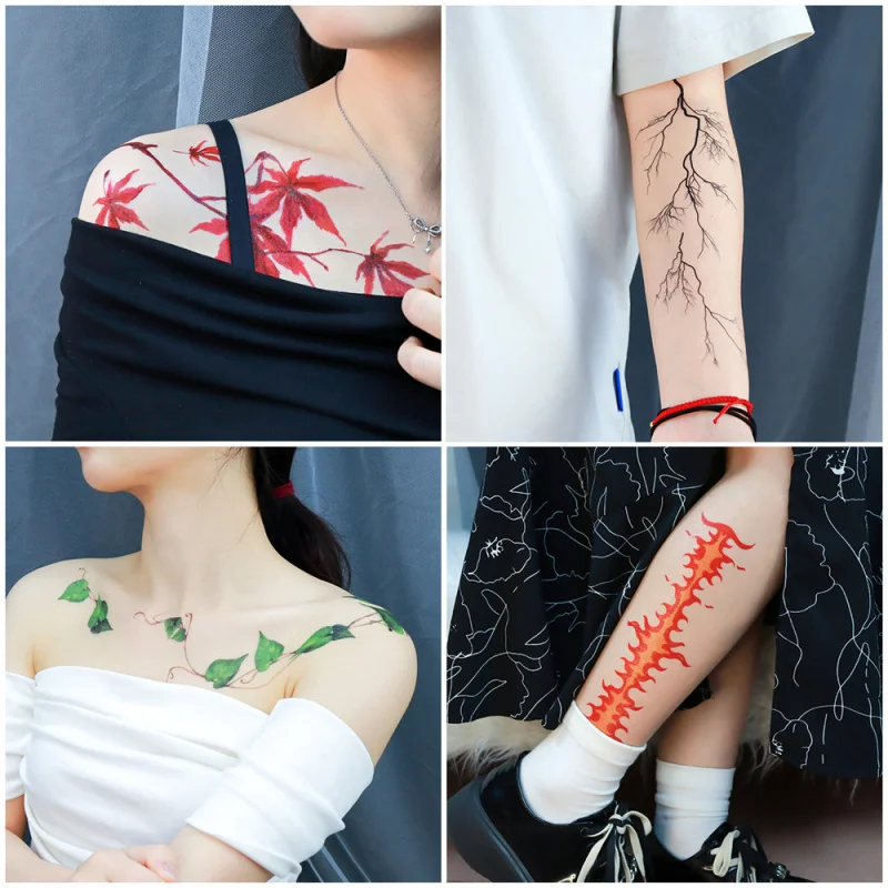 Pegatina de tatuaje de mimbre de 2 piezas de estilo Xiaofresh