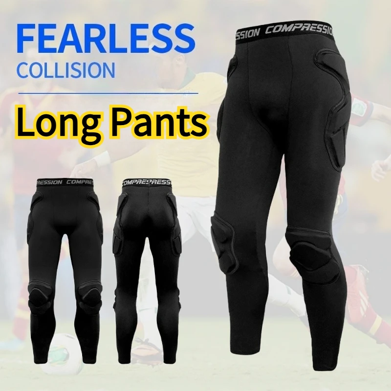 Adult Men Soccer Goalkeeper Pants with Thick Foam Hip & Knee Protectors for SportsTraining