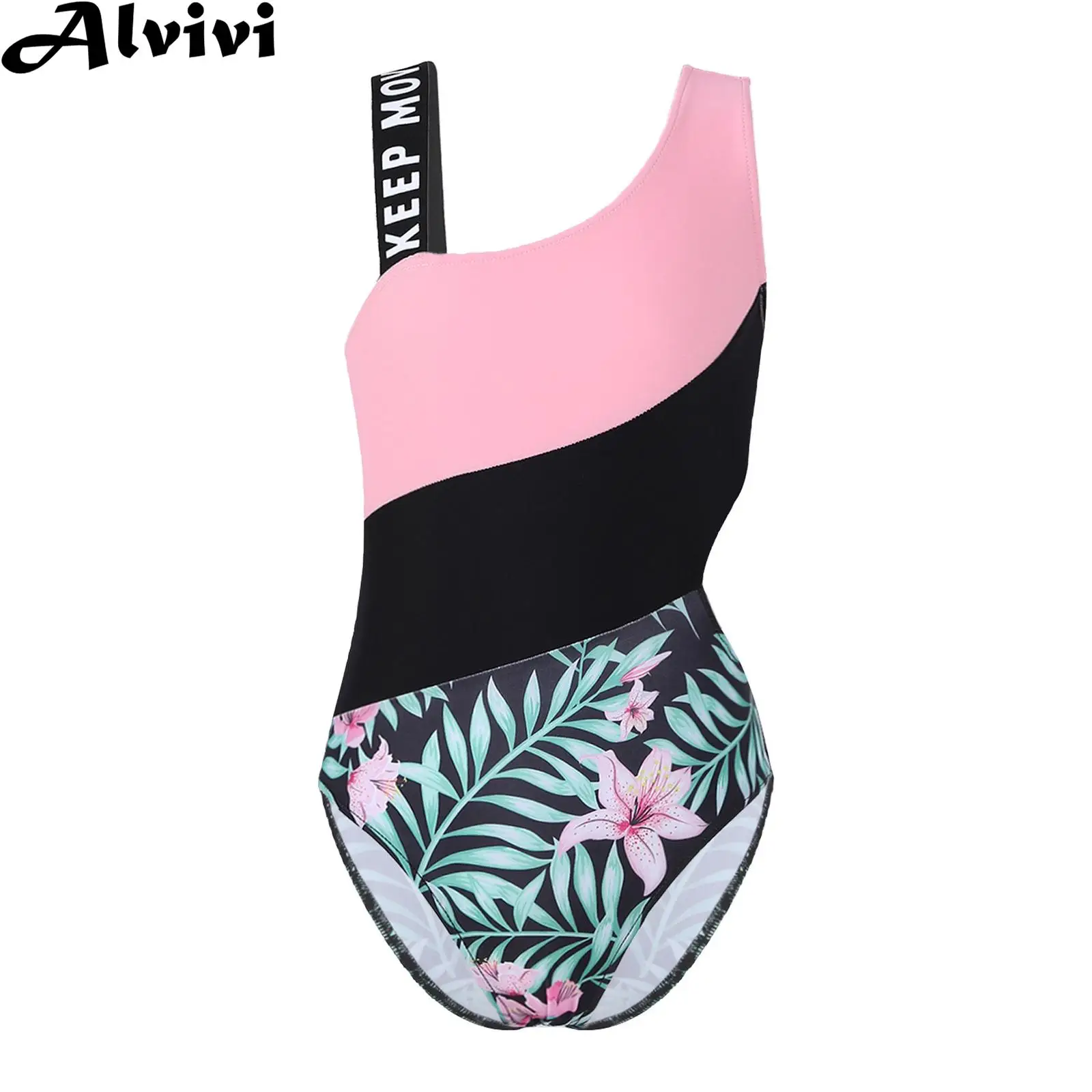 Kids Girls One-piece Swimsuit Sleeveless Hollow Out Print Bodysuit Swimwear Pool Party Bathing Suit Beach Vacation Jumpsuit