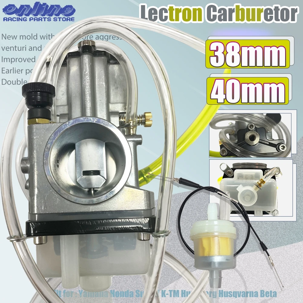 

Lectron High Velocity Adjustable Power Jet Carburetor With Cable 38mm 40mm For Honda YZ250F KX250F RMZ250 CRF250R CRF450R Enduro