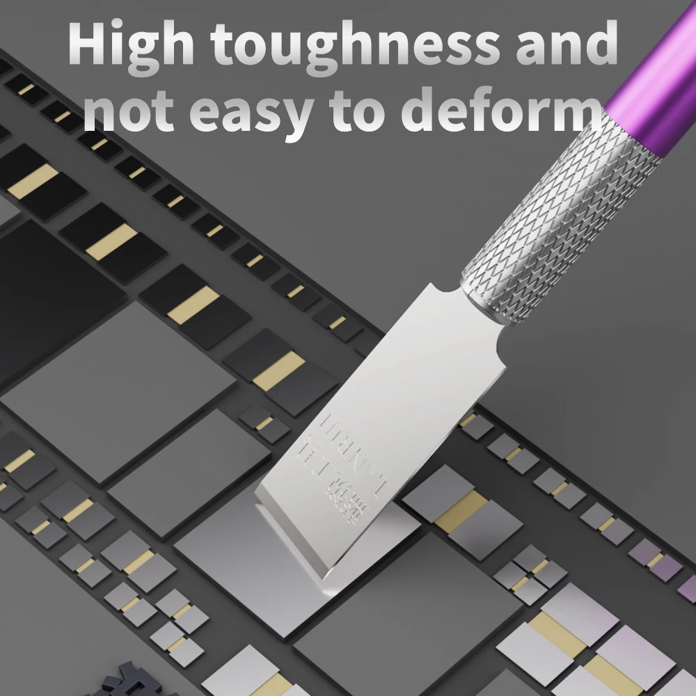 Lanrui 007 Cold Blade 10pcs Set Alloy Steel Laser Precision Cutting Blade for Mobile Phone CPU Shovel Glue Removal Chip Lifting